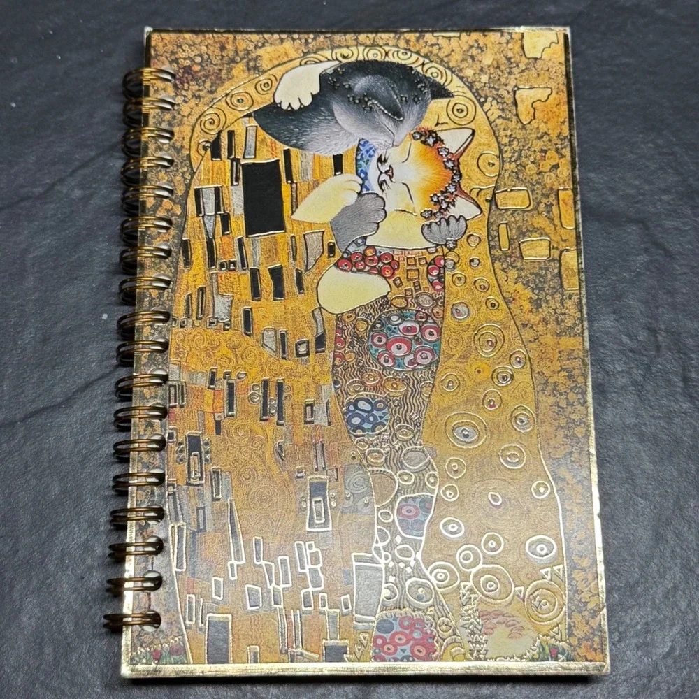Anna Wischin Katzenkuss Spiral Notebook Cat Kiss Klimt Art‎ Luka Basic Edition